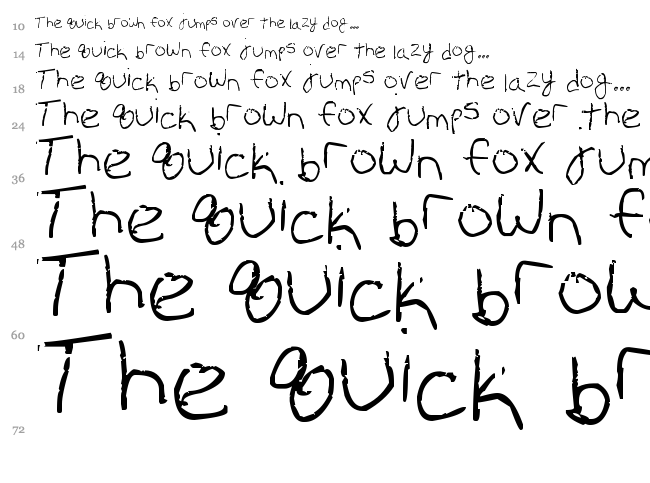 Erin's Handwriting font waterfall